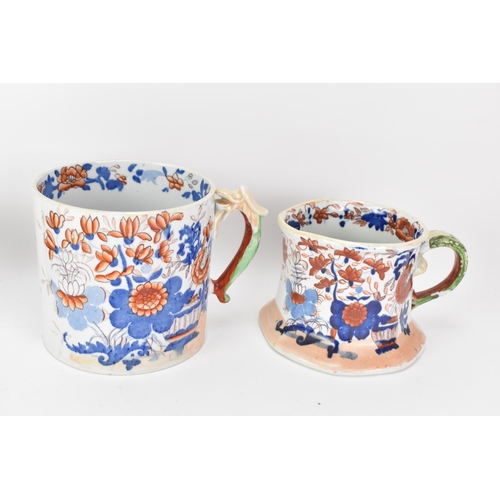 55 - Four early 19th century Masons ironstone tankards, circa 1820-30, to include a set of three graduati... 