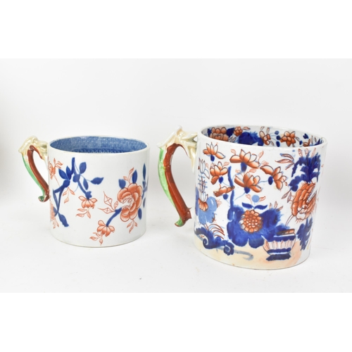 55 - Four early 19th century Masons ironstone tankards, circa 1820-30, to include a set of three graduati... 