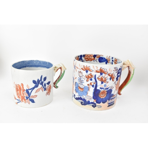 55 - Four early 19th century Masons ironstone tankards, circa 1820-30, to include a set of three graduati... 