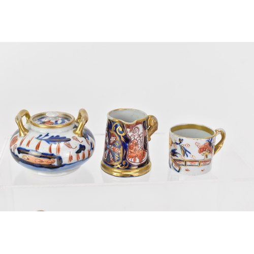 56 - A selection of 19th century Masons miniature items, each in the Japanese style to include vases, tan... 