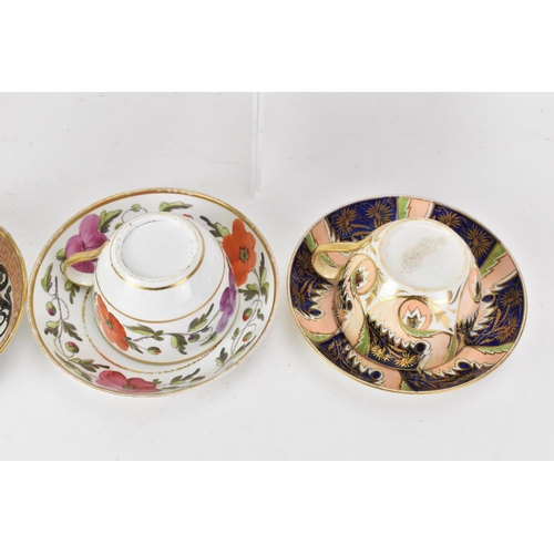 60 - A selection of eight 19th century Masons cups and saucers, to include one in the pattern number 665,... 