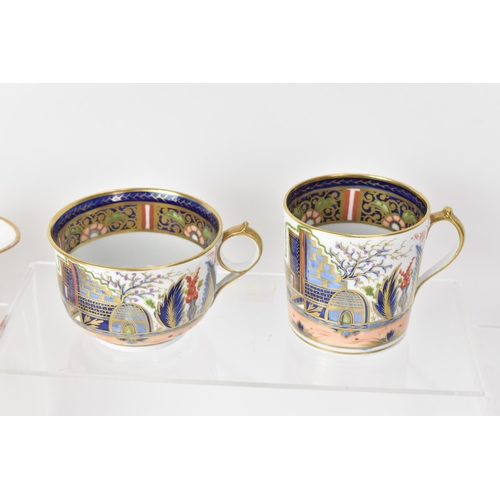 63 - A selection of early 19th century Masons teaware to include a cup, saucer and cream jug in the patte... 