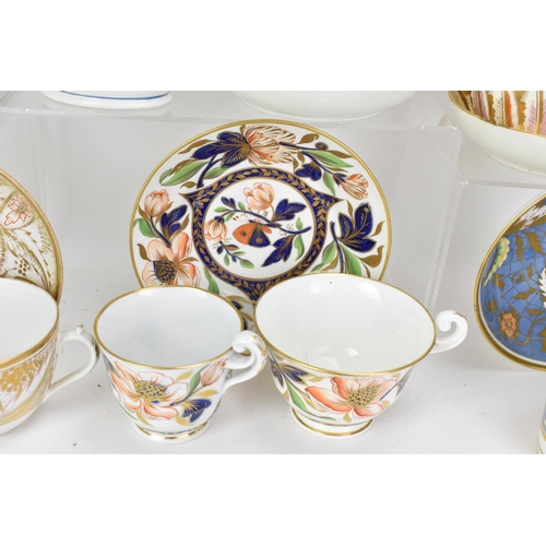 64 - A selection of 19th century Masons teaware to include a matching cup, saucer and cream jug, each dec... 