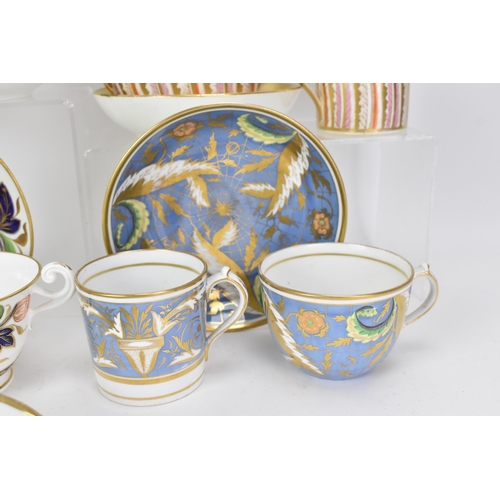 64 - A selection of 19th century Masons teaware to include a matching cup, saucer and cream jug, each dec... 