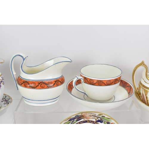 64 - A selection of 19th century Masons teaware to include a matching cup, saucer and cream jug, each dec... 