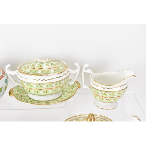 68 - Two early 19th century Masons part tea sets, to include an ironstone three piece set hand-painted wi... 