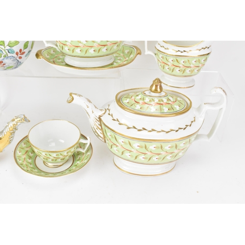 68 - Two early 19th century Masons part tea sets, to include an ironstone three piece set hand-painted wi... 