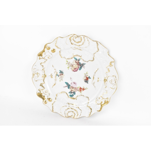 79 - Five early 19th century Masons cabinet/dessert plates, each decorated with floral designs to include... 