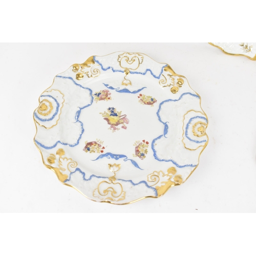 79 - Five early 19th century Masons cabinet/dessert plates, each decorated with floral designs to include... 