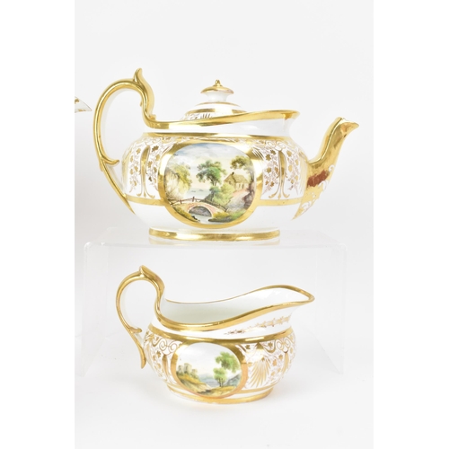 8 - A collection of early 19th century Masons porcelain to include a tea-pot and creamer decorated with ... 