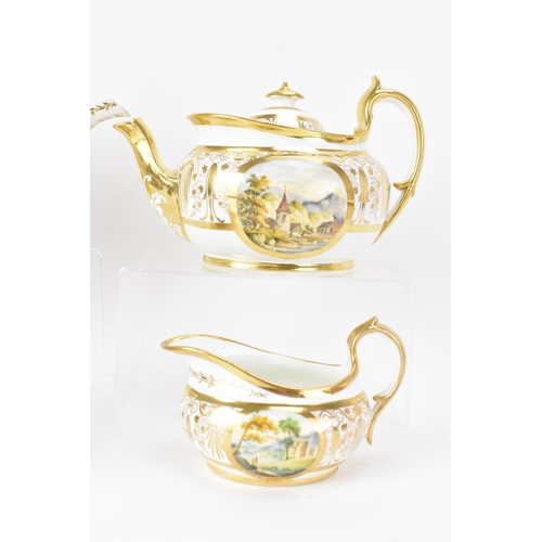 8 - A collection of early 19th century Masons porcelain to include a tea-pot and creamer decorated with ... 