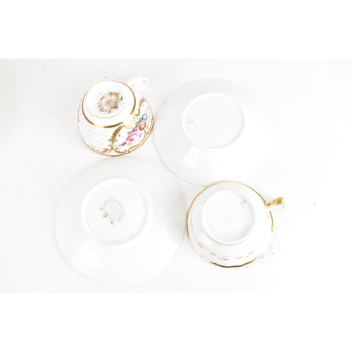 92 - A selection of 19th century tea cups and matching saucers, to include a circa 1815 Coalport cup and ... 