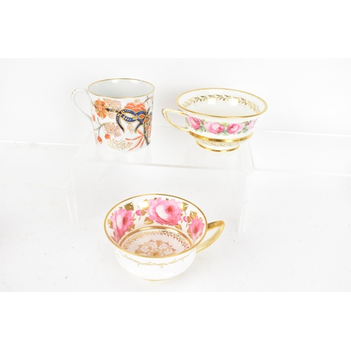 96 - A selection of mainly early 19th century tea cups and coffee cans to include a circa 1815 Derby coff... 