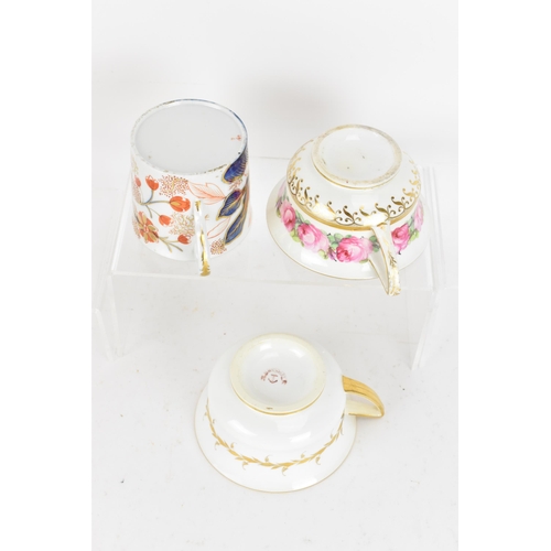 96 - A selection of mainly early 19th century tea cups and coffee cans to include a circa 1815 Derby coff... 