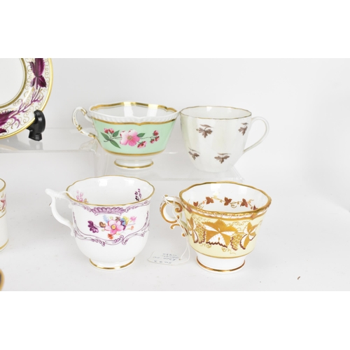 96 - A selection of mainly early 19th century tea cups and coffee cans to include a circa 1815 Derby coff... 