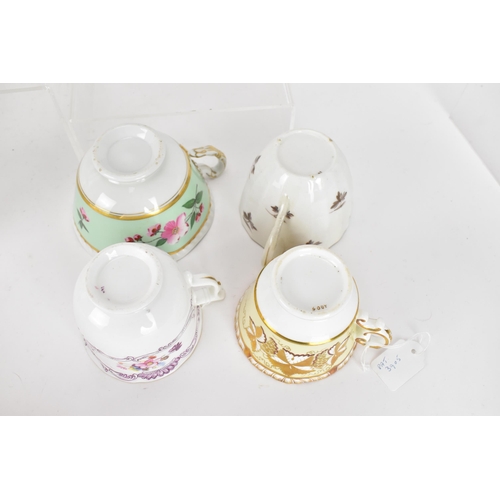 96 - A selection of mainly early 19th century tea cups and coffee cans to include a circa 1815 Derby coff... 