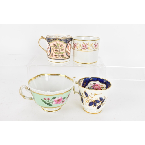 96 - A selection of mainly early 19th century tea cups and coffee cans to include a circa 1815 Derby coff... 