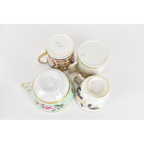 96 - A selection of mainly early 19th century tea cups and coffee cans to include a circa 1815 Derby coff... 