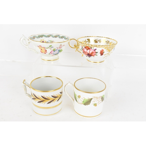 96 - A selection of mainly early 19th century tea cups and coffee cans to include a circa 1815 Derby coff... 