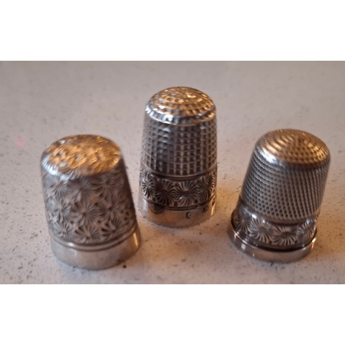 53 - Charles Horner-3 silver thimbles 15.7g stamped with the makers mark CH. Location:Cab
If there is no ... 