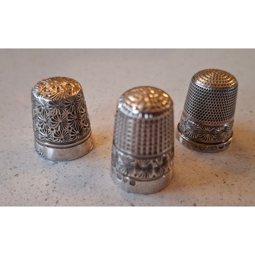 53 - Charles Horner-3 silver thimbles 15.7g stamped with the makers mark CH. Location:Cab 3
If there is n... 