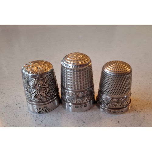 53 - Charles Horner-3 silver thimbles 15.7g stamped with the makers mark CH. Location:Cab 3
If there is n... 