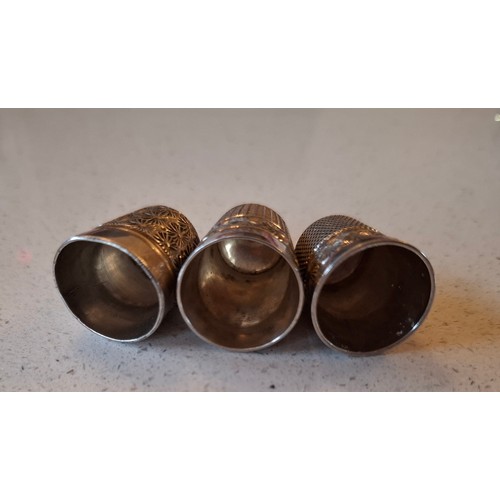 53 - Charles Horner-3 silver thimbles 15.7g stamped with the makers mark CH. Location:Cab 3
If there is n... 