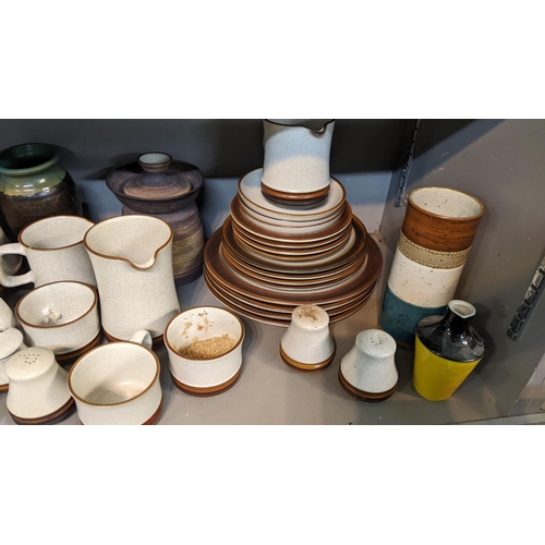 387 - A mid 20th century Rye Pottery vase, together with a Denby part tea and dinner service, boxed silver... 