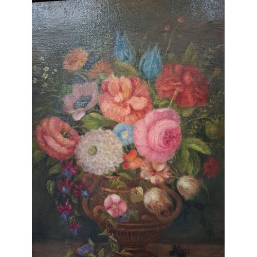 237 - A Vernon Ward print of a still life, signed, together with a 20th Century still life oil on canvas a... 