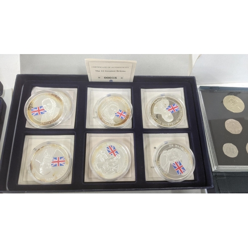 20 - A collection of Royal Mint proof British coinage to include 4 Silver proof examples second World war... 