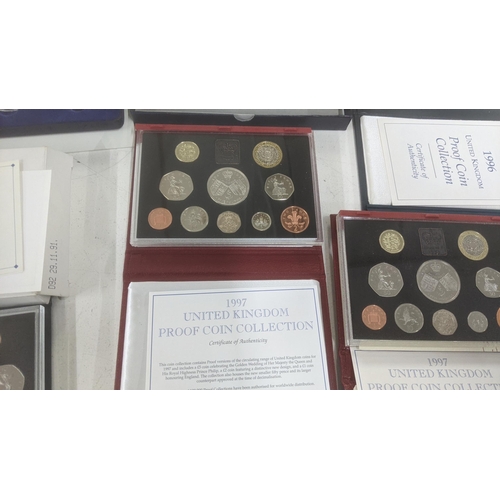 20 - A collection of Royal Mint proof British coinage to include 4 Silver proof examples second World war... 