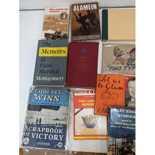 202 - A group of militaria related publications to include 'Alamein' by Lucas Phillips; 'Great escape stor... 