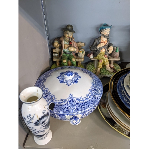 235 - Mixed china and ceramics to include two Oriental style vases, decorative plates, Capodimonte style f... 