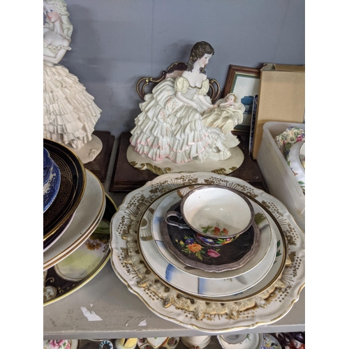 235 - Mixed china and ceramics to include two Oriental style vases, decorative plates, Capodimonte style f... 