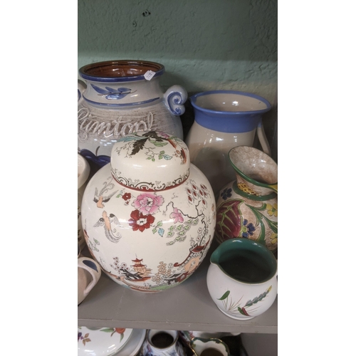 263 - Mixed ceramics to include Mason Jugs, Royal Worcester part dinner service to include tureens, model ... 