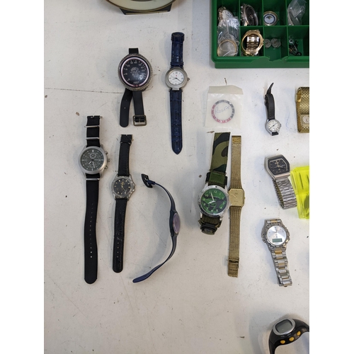 287 - A mixed lot of watch and watch spares to include various ladies and gents wristwatches, replacement ... 