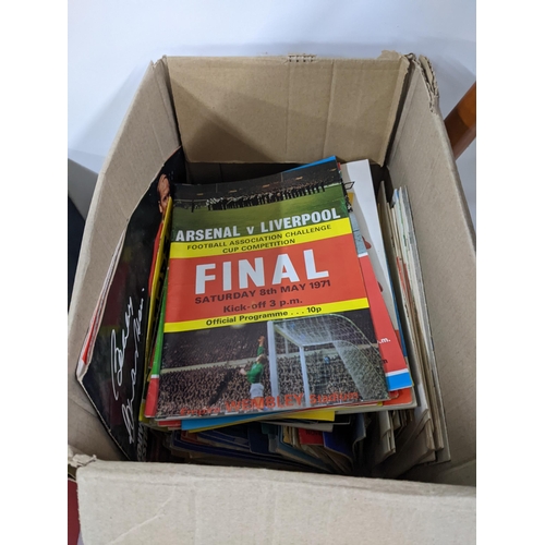 313 - A mixed lot to include: a collection of vintage football programs, a cased classical guitar, a box o... 