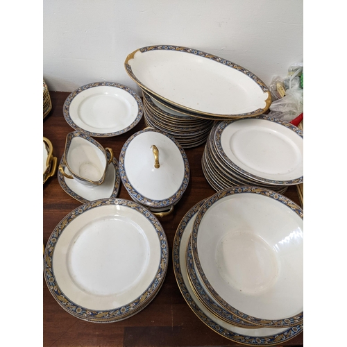 317 - A mixed collection of French porcelain to include Theodore Havilland floral salad plates, Saint Arma... 