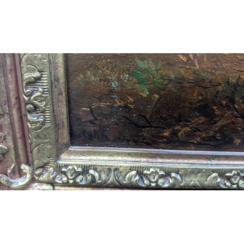 393 - Two oils on canvas to include a Charles R Pettafor example, signed lower right depicting a boat by t... 