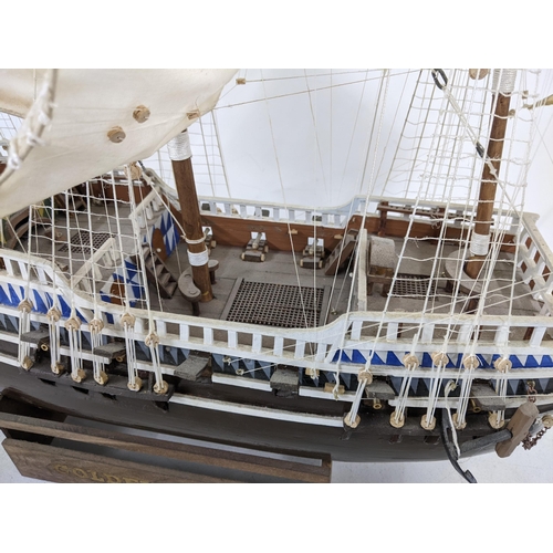 388 - A 20th century timber framed model of The Golden Hind 18th century ship Location: RAM
If there is no... 