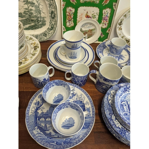 476 - A mixed lot of ceramics to Italian Spode Italian Blue, tableware's, other blue and white and Mason u... 