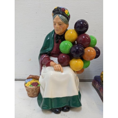 482 - Royal Doulton figures to include The Potter HN1493, The Balloon Man HN1315 and The Old Balloon Selle... 