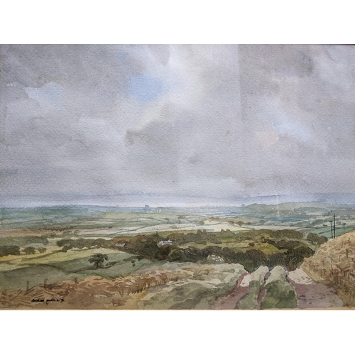 180 - Arthur Henry Miles (1905-1987) - The Vale of Glamorgan looking South West from Garth Mountain - wate... 