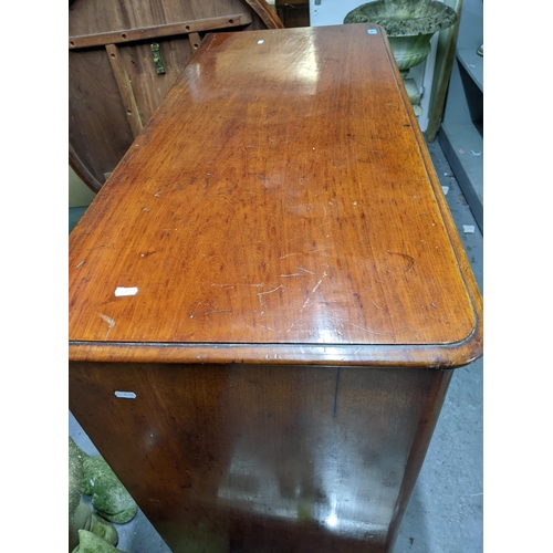 191 - A Victorian mahogany chest of two short and three long drawers on plinth base and bun feet 120cm x 1... 