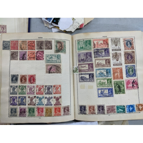 339 - Three 20th century stamp albums and various loose stamps from around the world to include China, Hon... 