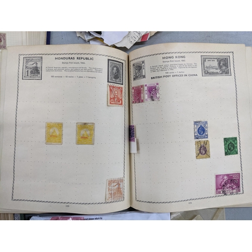 339 - Three 20th century stamp albums and various loose stamps from around the world to include China, Hon... 