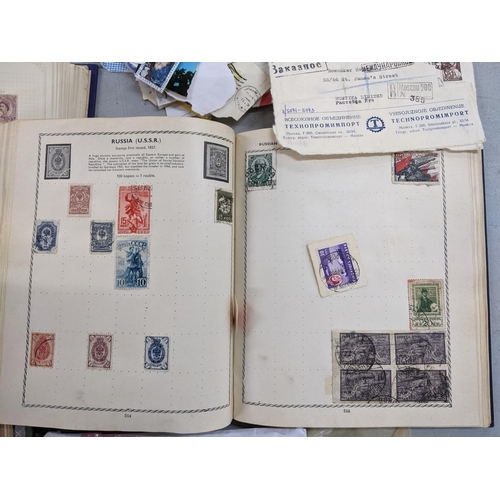 339 - Three 20th century stamp albums and various loose stamps from around the world to include China, Hon... 