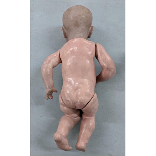 346 - A Kammer and Reinhardt 100 Kaiser baby (Bauz baby) character doll, bisque socket head with painted h... 