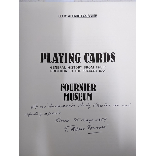 374 - Felix Alfaro Fournier - Playing cards, printed for the Fournier Museum, a signed presentation copy b... 