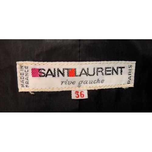 3 - YSL- A Rive Gauche fitted ladies jacket in a grey, black and white woollen colour-way, European size... 